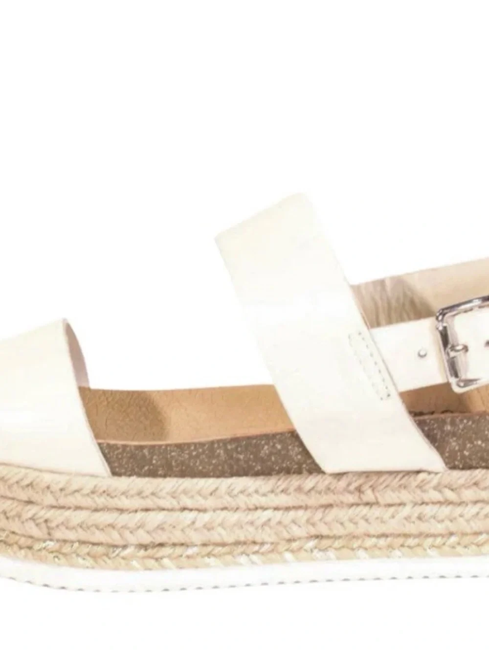 Colby Bone Platform Espadrille Sandals with Buckle